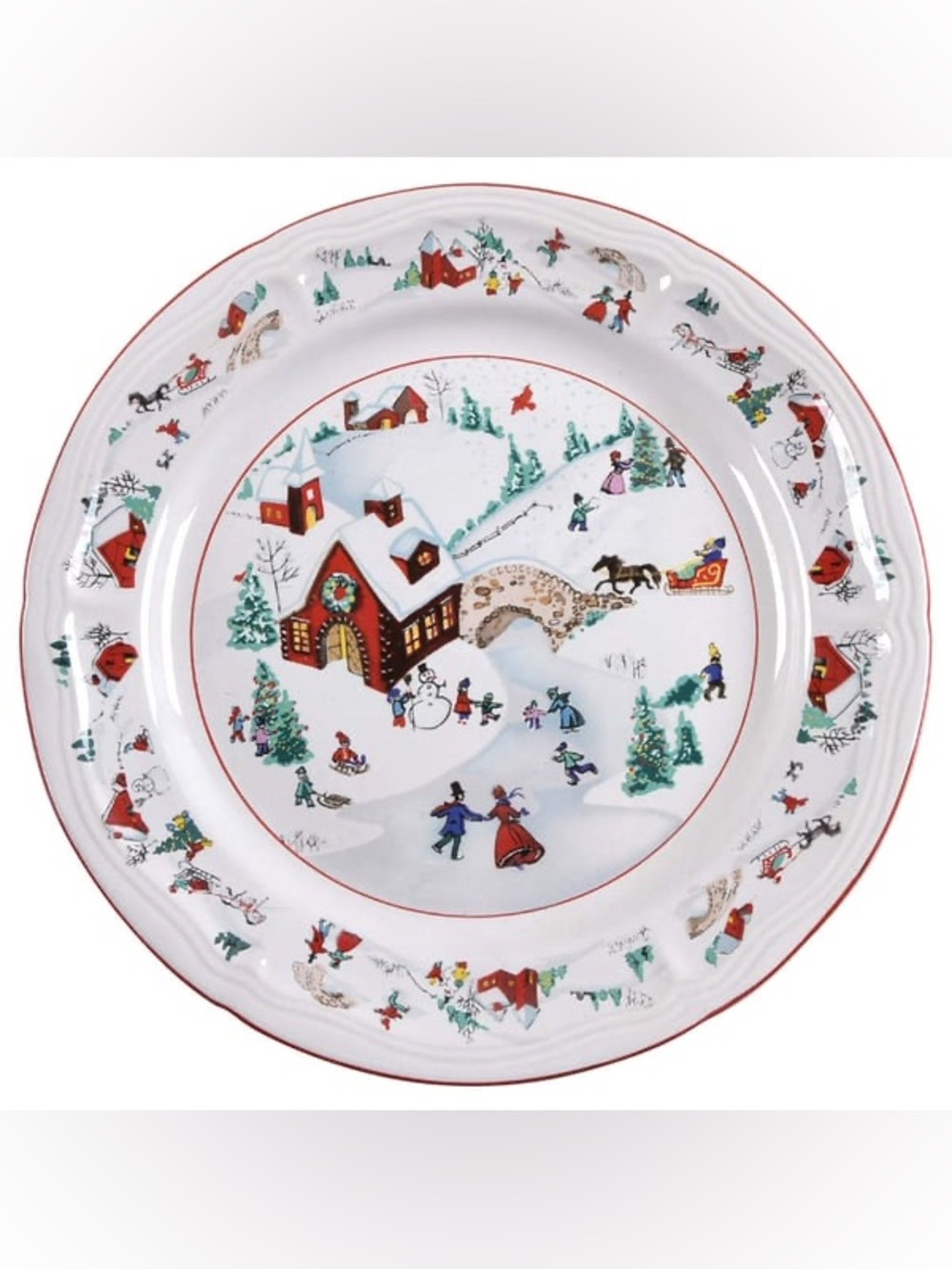 Farberware White Christmas Dinner Plate